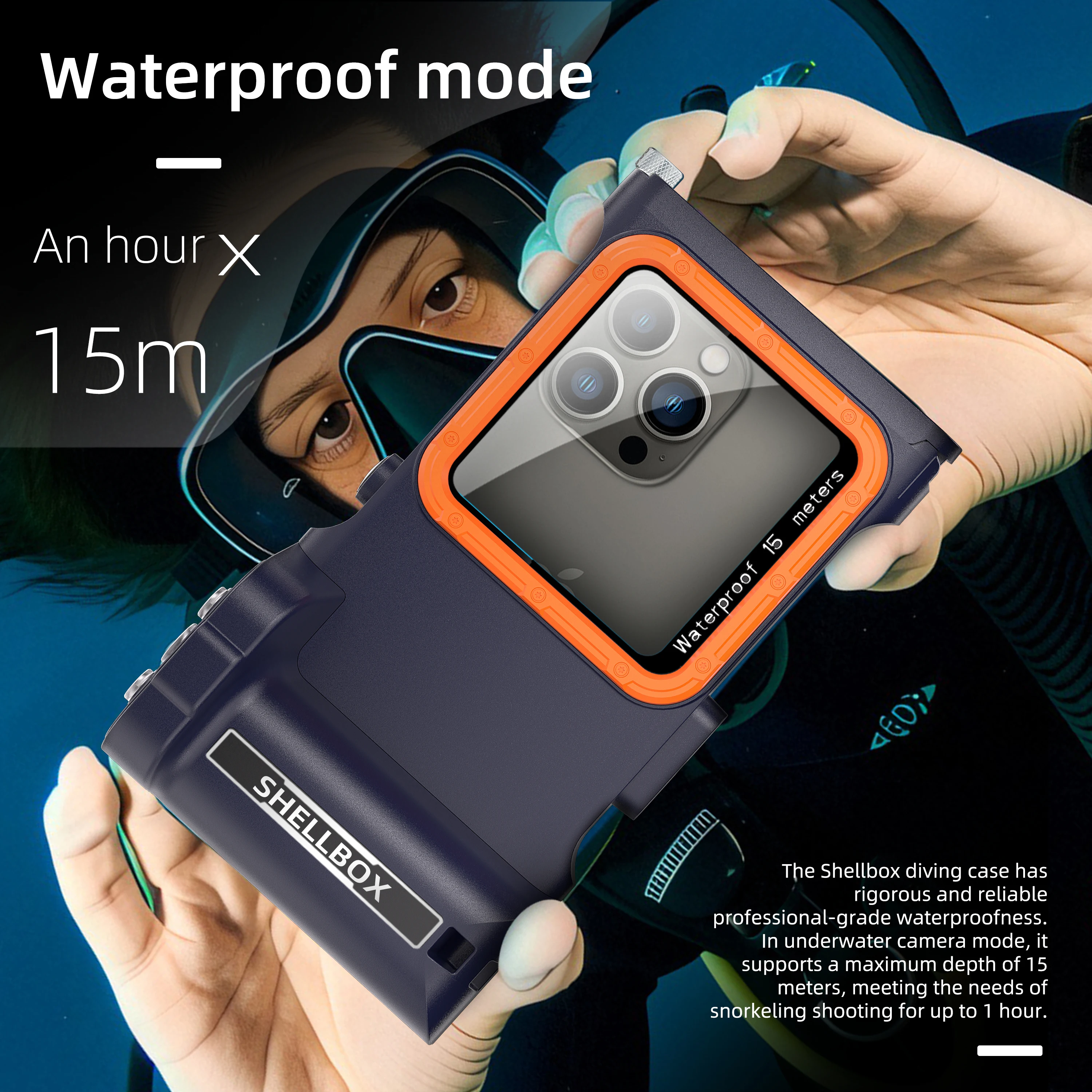 New Upgrade Bluetooth Selfie 15 Meter Deep Diving Swimming Waterproof Case For iPhone Samsung Huawei Xiaomi OPPO VIVO phones