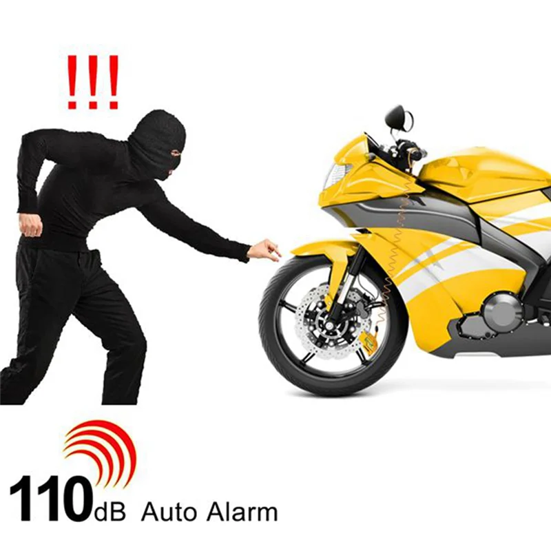 

Motorcycle Disc Brake Lock Motorcycle Bike Scooter Security Lock Waterproof Alarm Sound With Reminder Cable Replacement Parts