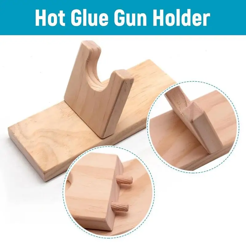 Imagem -04 - Universal Hot Glue Guns Holder Hot Melt Glue Guns Suporte Suporte Base de Máquina Cremalheira de Madeira