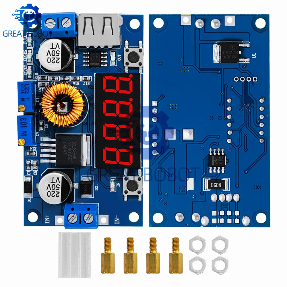 5A 75W Adjustable CC/CV Power Step - down Charge Module: LED Driver with USB Voltmeter, Ammeter &  Voltage Regulator
