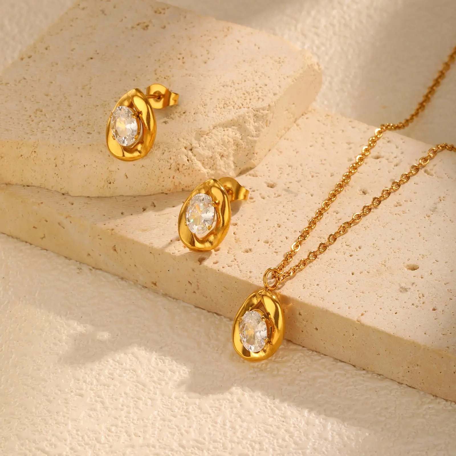 Oval White Zircon P… - image