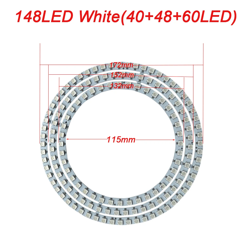 WS2812B Adressierbarer LED-Pixelring 8 bis 241 LEDs WS2812 5050 RGB-LED-Diodenring Farb-IC Integrierte LED – Detail 7