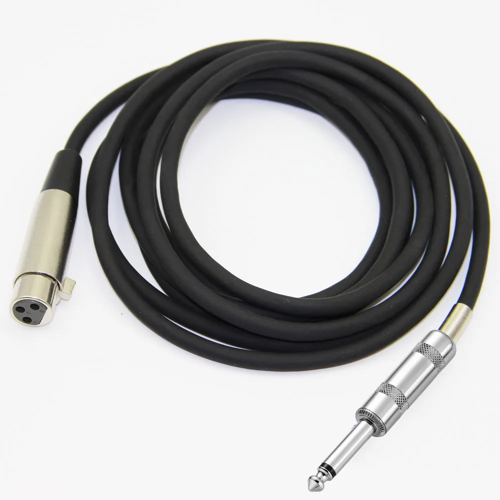 Bochara 1/4 \'\'Jack 6.5mm męski do xlr żeński mikrofon kabel Mono folia + pleciony ekranowany 1.8m 3m 5m 10m