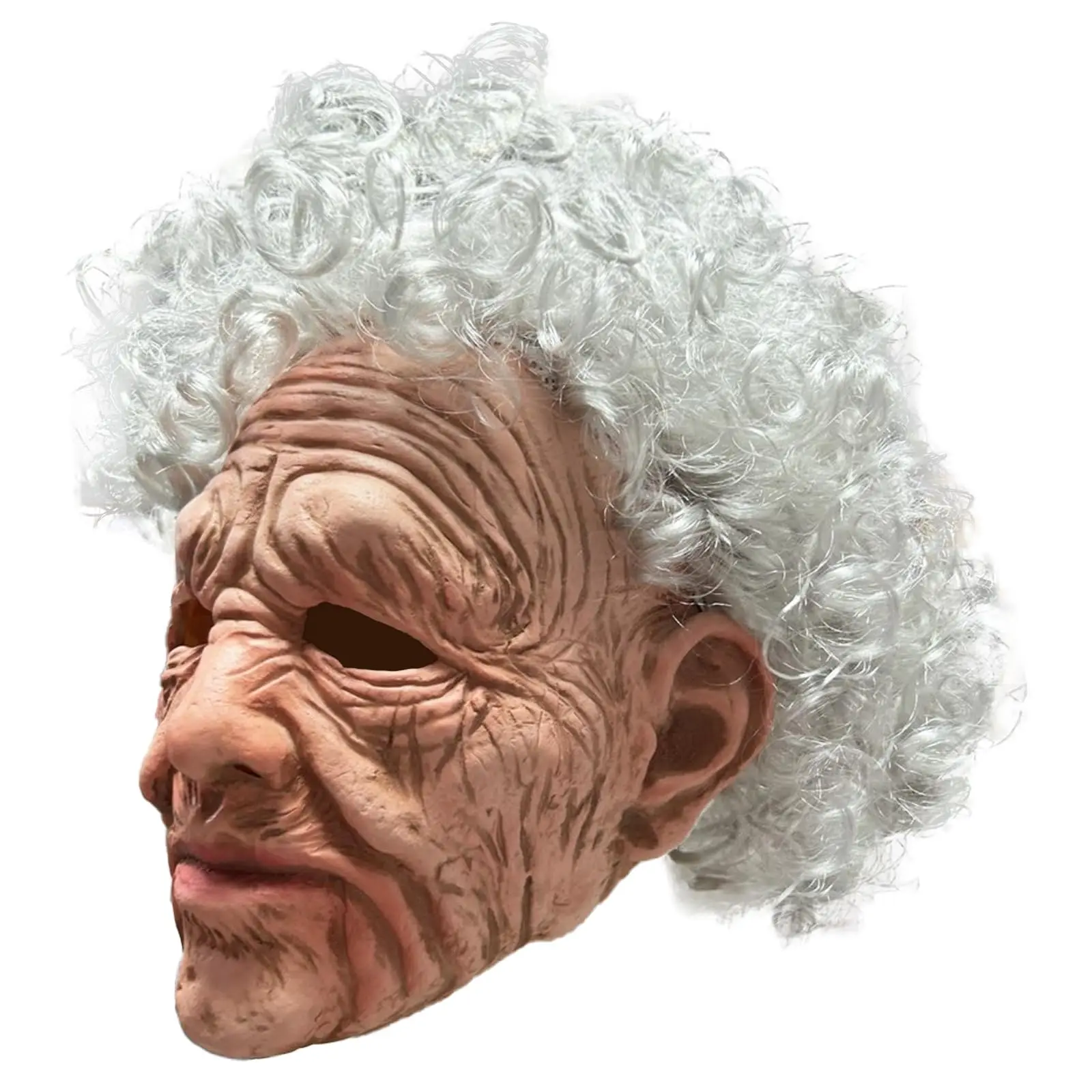 Maschera da donna vecchia Maschera in lattice realistico Nonna spaventosa Vecchia signora raccapricciante con parrucca rugosa Masquerade Puntelli per costumi cosplay di Halloween