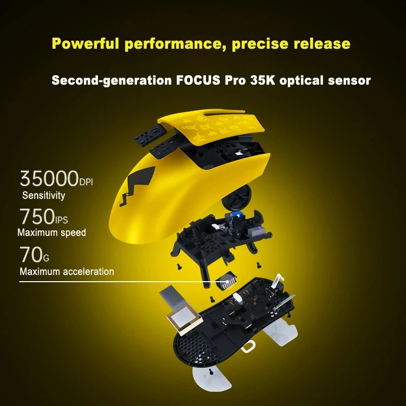 ماوس الألعاب اللاسلكي Razer Viper V3 Pro Pikachu، إصدار هدية معدل حمل 8 كيلو هرتز، 35000 نقطة في البوصة، مفتاح ماوس بصري من الجيل الثالث