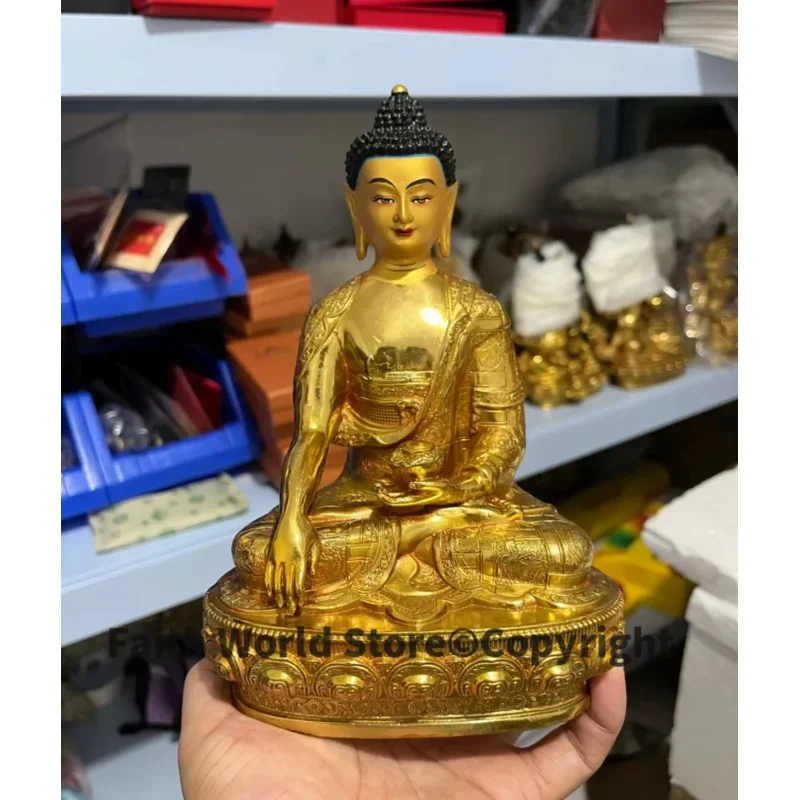 2025 GOOD Buddhism Thailand Tibet Nepal copper Shakyamuni statue HOME Family Omnipotent protection gilded Buddha statue gods