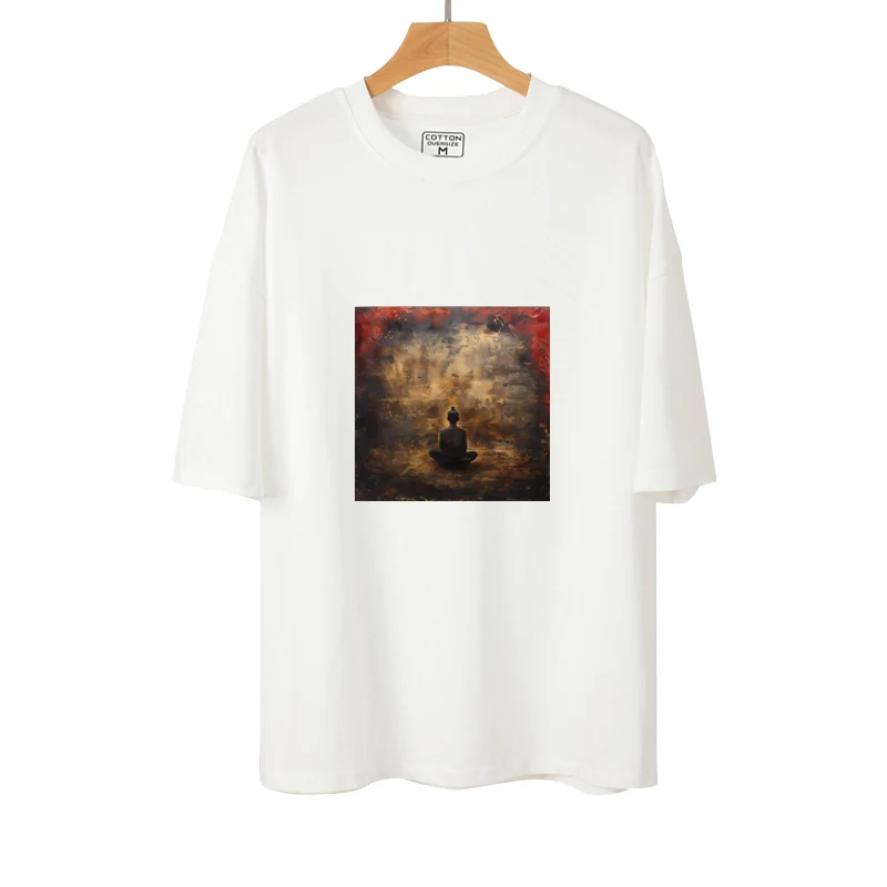 22cm Fashion Art Oil Painting dilapidated style DTF Heat Transfer Printing Ironing Patch Clothing Pillow Accessory view 5