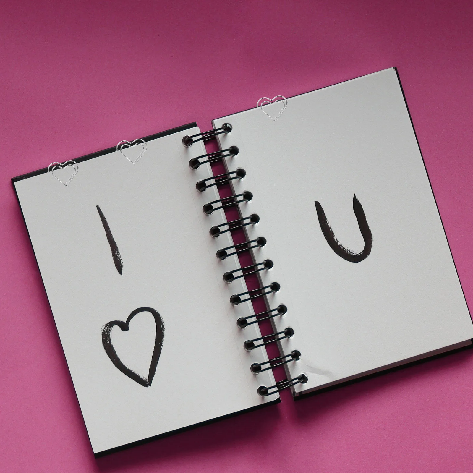 

100pcs Heart Paper Clips Love Card Clips Cute Office Supplies Novelty Paper Clip Document Folder Silver