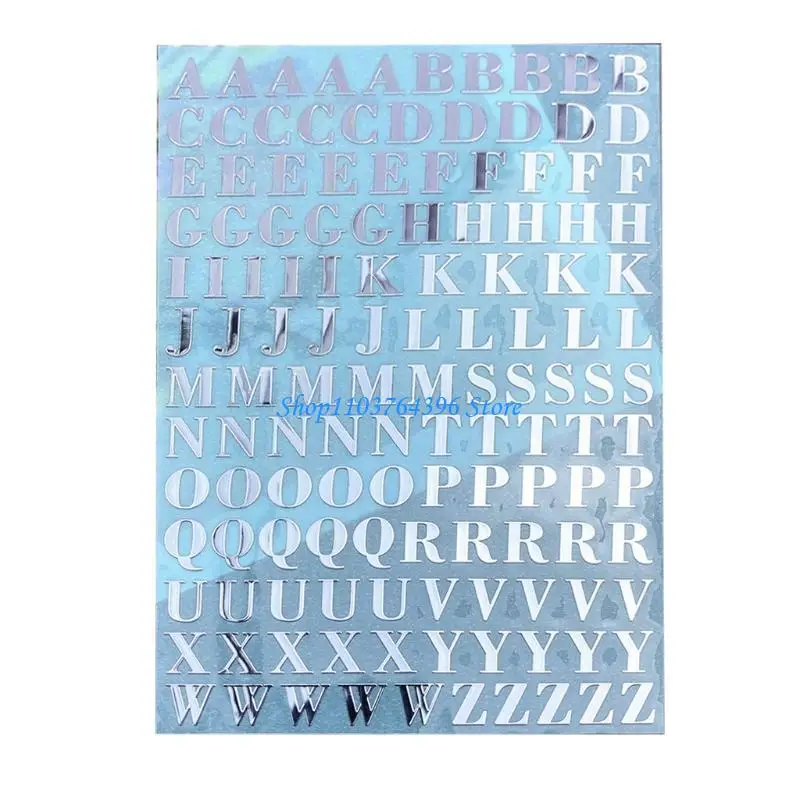 Stickers Metálicos Letras y Números Adhesivos
