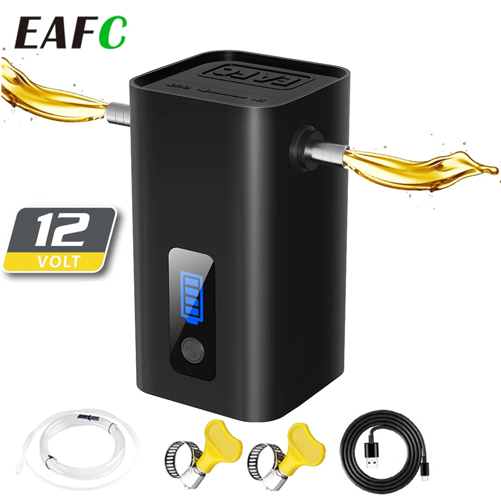 EAFC 12V pompe de transfert d'huile électrique Portable pompe à huile équipement de changements d'huile pompe à carburant pour voiture motos bateau
