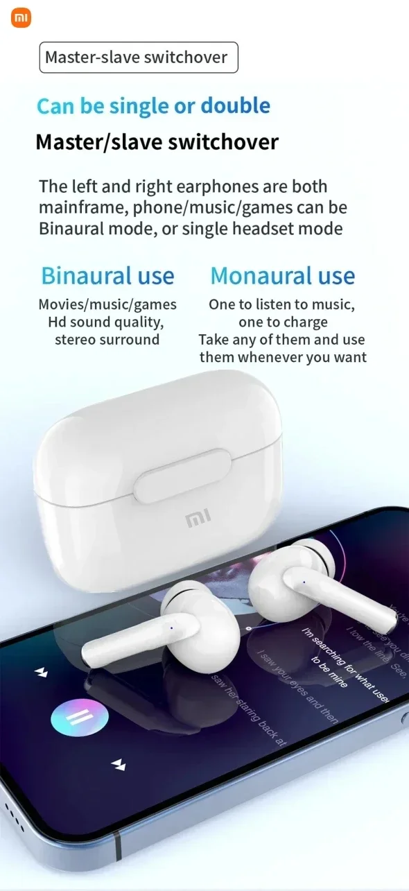 سماعات بلوتوث لاسلكية Xiaomi Pro10 TWS5.3 رياضية عالية الجودة في الأذن للحد من الضوضاء سماعات مكتب رياضية