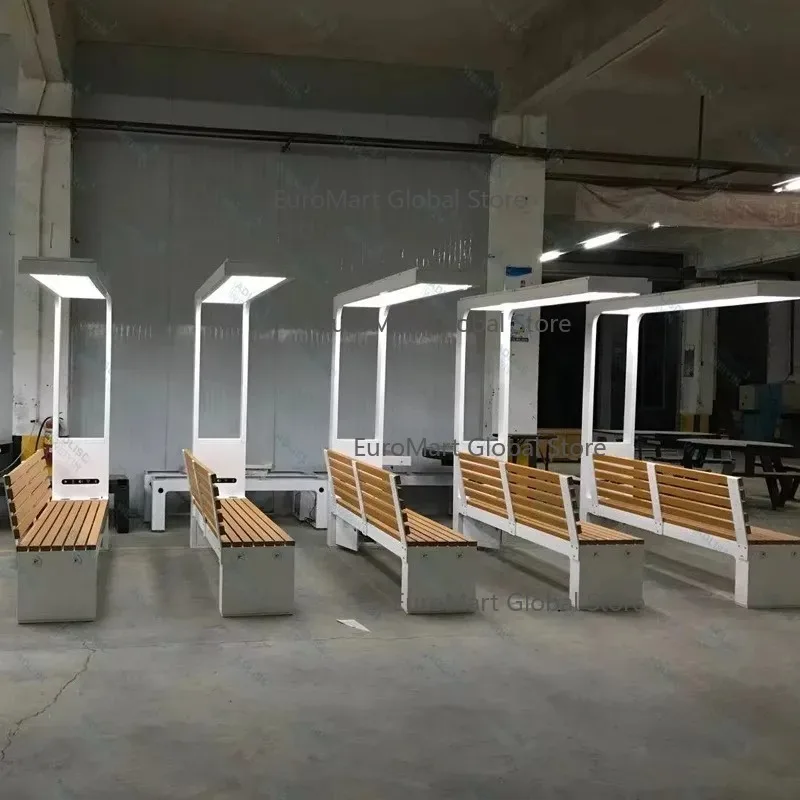 Professional Manufacturer's  Outdoor Bench Low Price Solar Powered Steel Bench