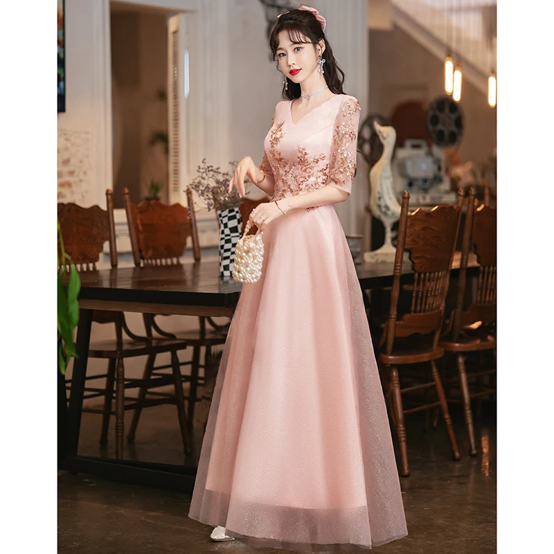 

Ele plus Size Evening Gown Faionable Large Code Prom Dr Attractive Slimming Wedding Maid of Host Par Dr