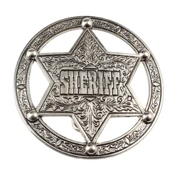 Circular Sheriff Logo Belt Buckle Personalized Casual Belt Accessories