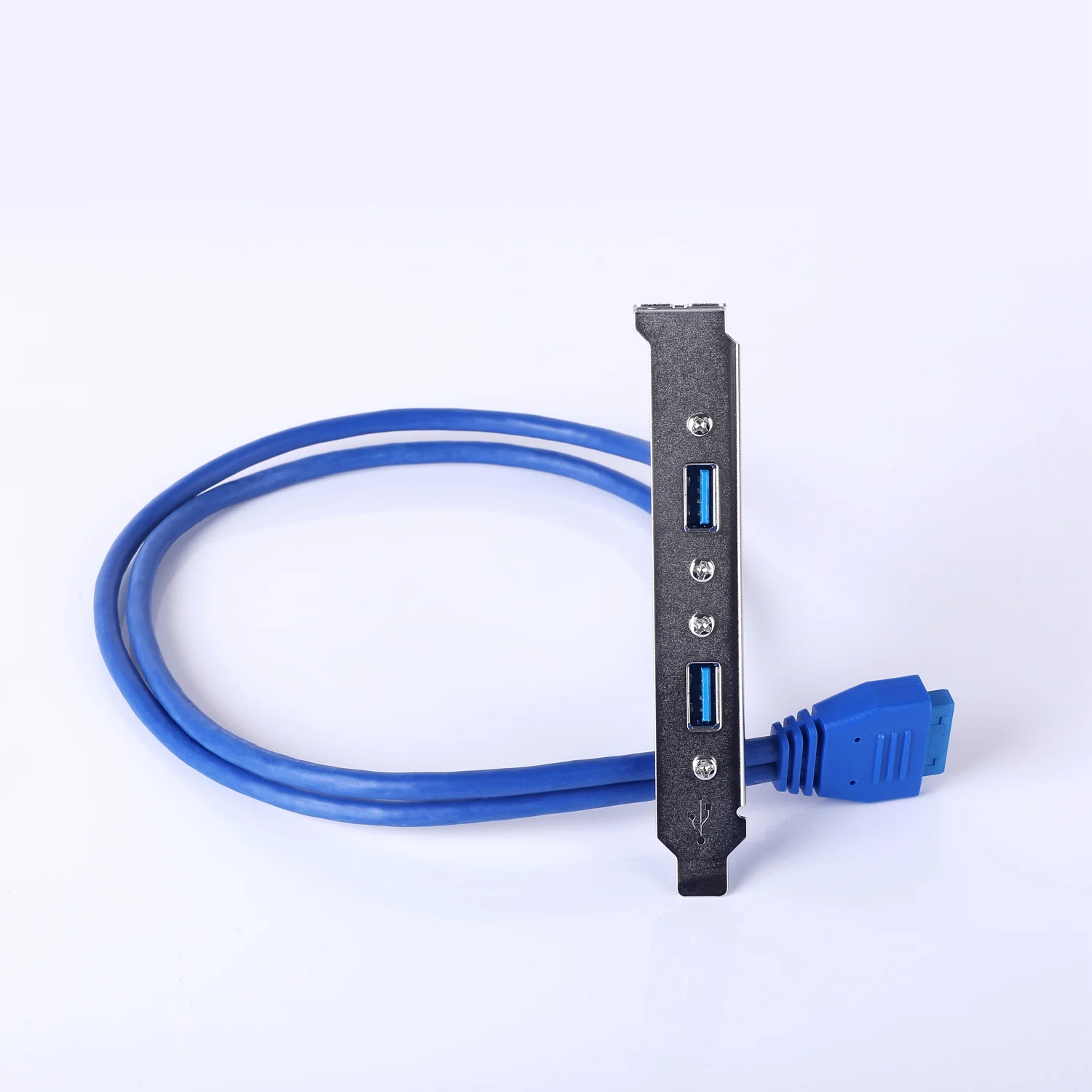 Goed gemaakte 20-pins naar USB 3.0 kabelheader met dubbele poort, verleng uw USB 3.0-poort op moederbord naar computerbehuizing