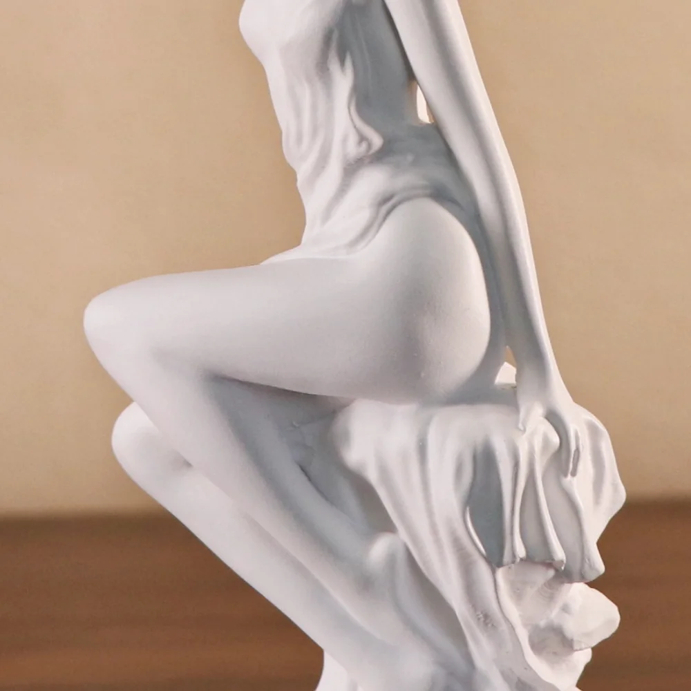 Sexy Jungfrauenfigur aus Kunstharz, Skulptur der griechischen Göttin Venus, europäische Dekoration für Wohnzimmer, Schreibtisch und Bücherregal – Detail 10