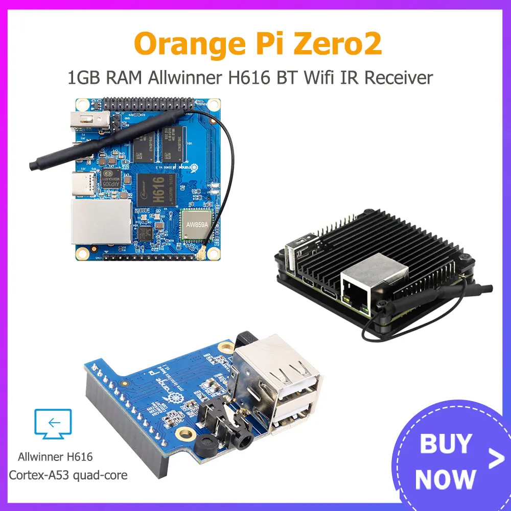 

Orange Pi Zero 2 1GB RAM Allwinner H616 BT Wifi IR Receiver for Android 10 Ubuntu Debian OS