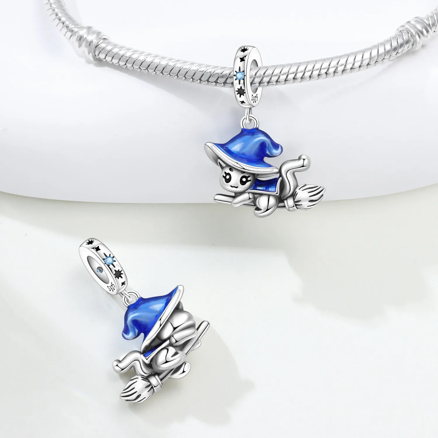 Orstarry 925 Sterling Silver Magic Cat Pet Animal Pendant Beads Original Pendants Bracelet Charm Jewelry Party DIY Trendy Gifts