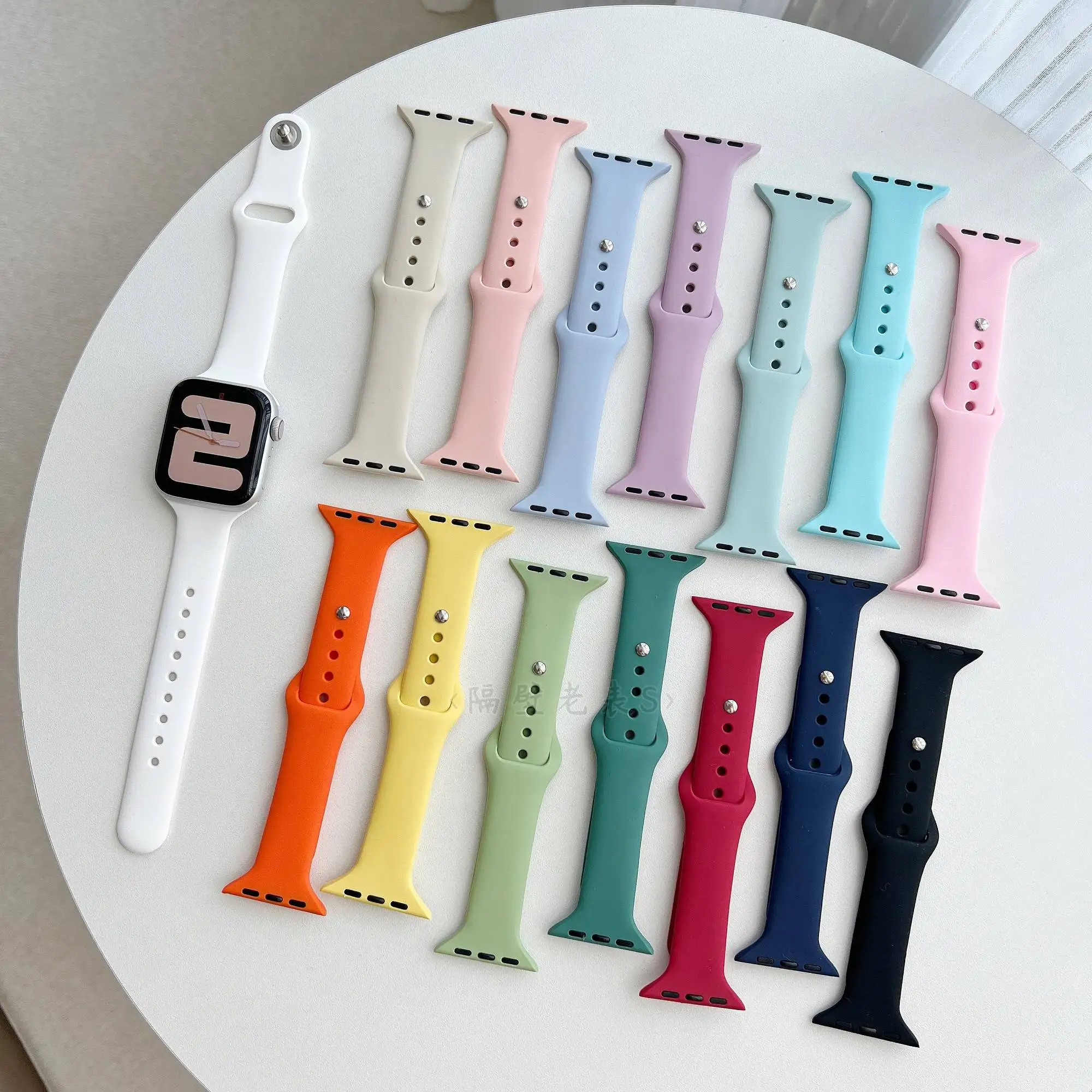 Silicone strap For Apple Watch band 44mm 40mm 49mm 45mm 41mm 38mm 42mm correa belt bracelet iWatch series 9 8 7 6 5 3 SE ultra 2