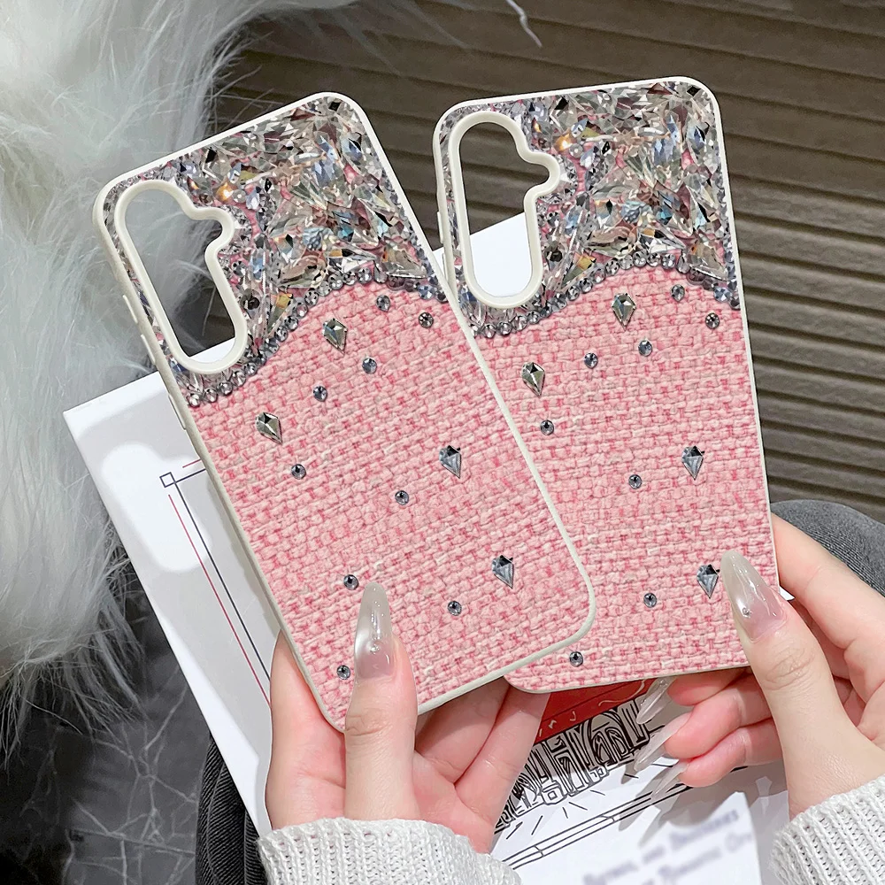 Glitter Pink Phone Case For Samsung S26 S25 S24 S23 Ultra S24 FE A57 A55 A54 A53 A17 A16 A15 A07 A06 A05S A37 A35 A34 A26 Covers