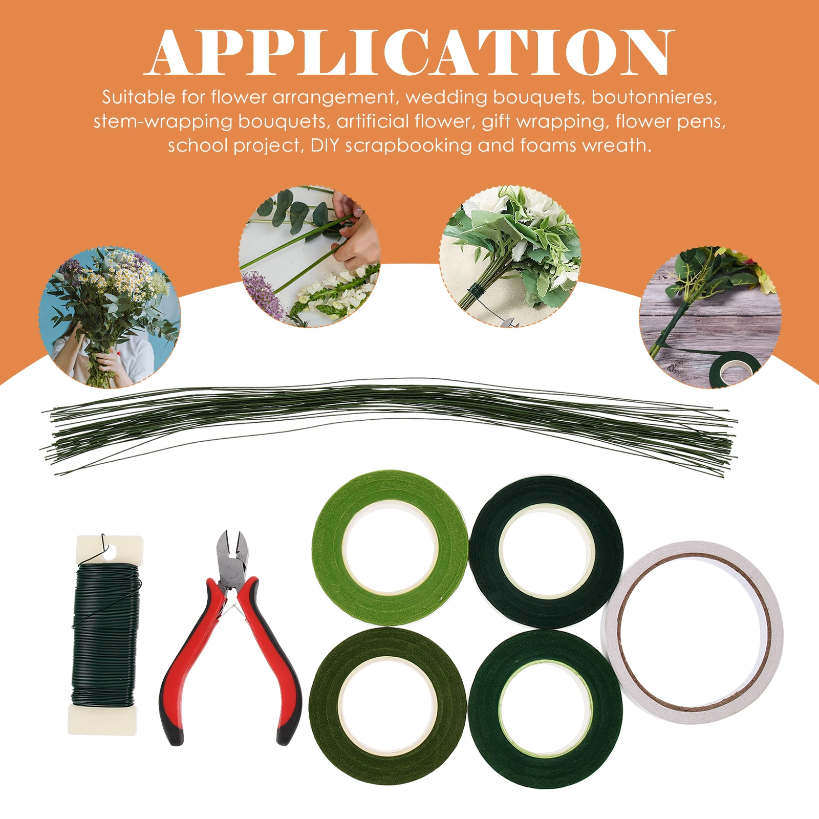 

1 Set Floral Arrangement Kit Diy Flower Wrapping Tools Premium Wire Stem Tape Florist Craft Decoration Kit Floral Stem Wire