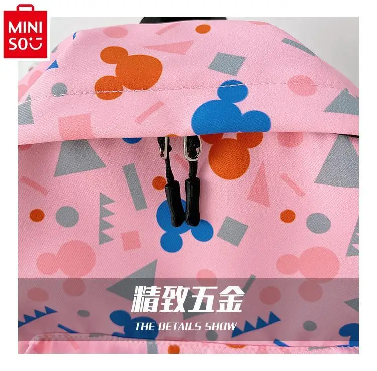 Miniso-Disney mickey cartoon mochila para meninos, grande capacidade, redução de carga, leve, moda infantil