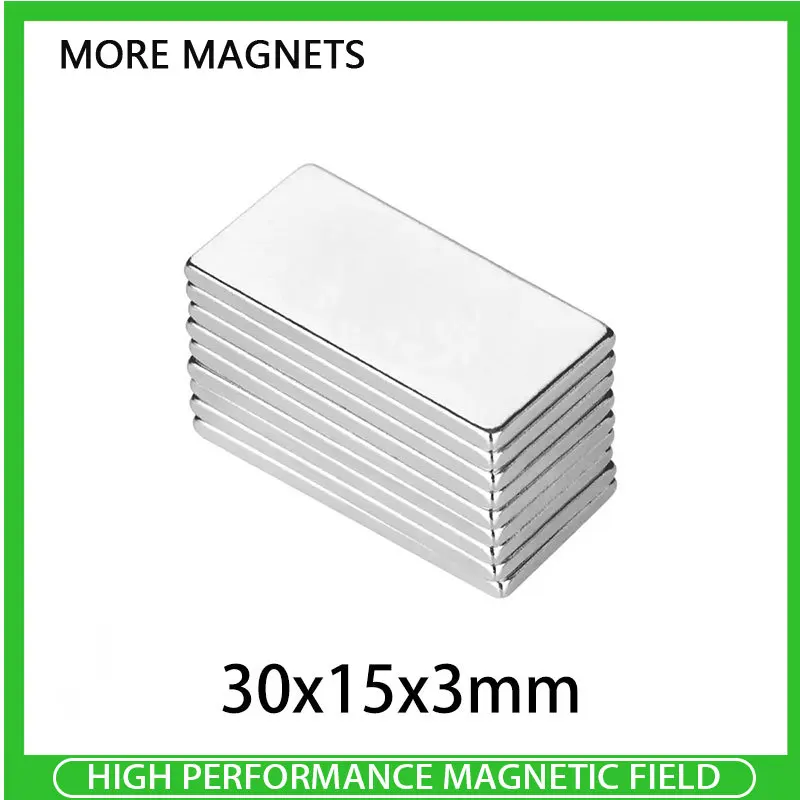 2~50PCS 30x15x3mm N35 Block Magnet 30mm x 15mm x 3mm Neodymium Magnet Permanent NdFeB Strong Powerful Magnets