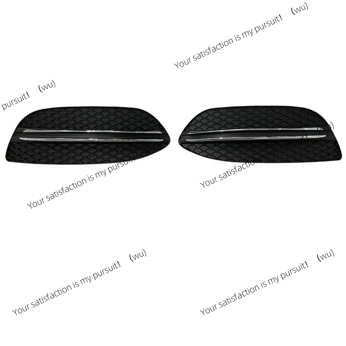 For Mercedes-Benz C Class W205 C180 C200 C250 2058851223 2058851123 Front Bumper Grille Fog Light Cover & Chrome Trims