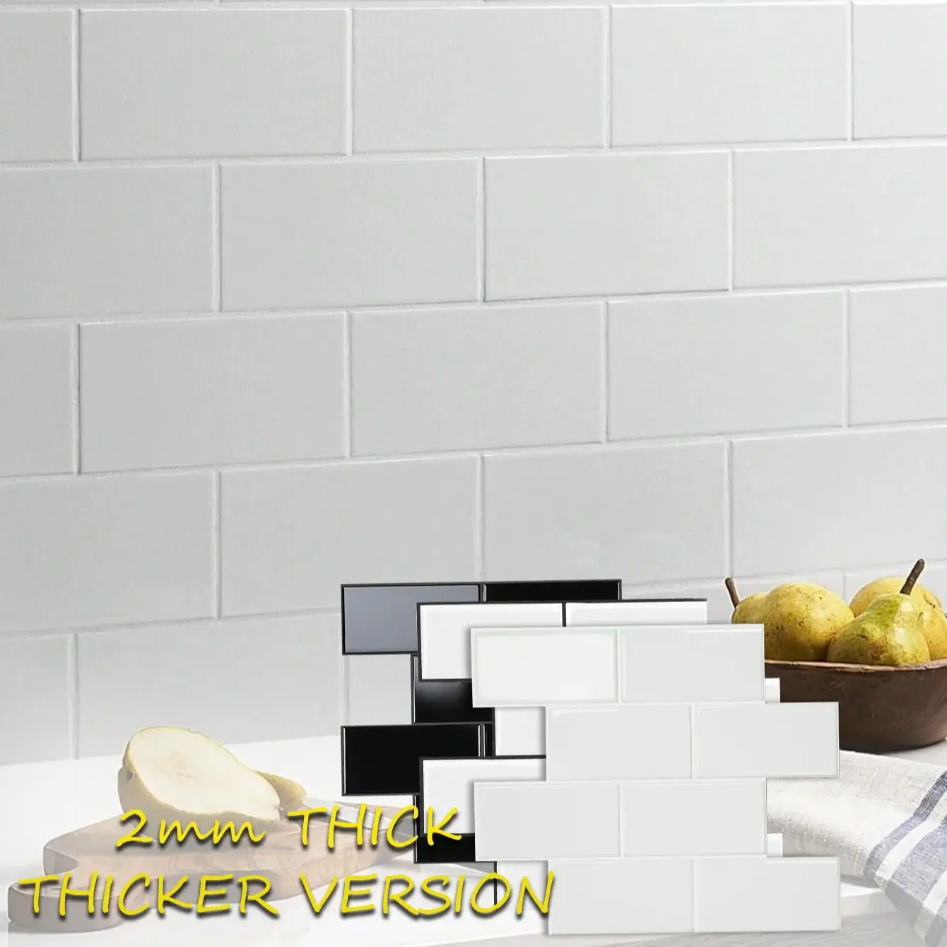 5/10 Sheets (Thicker Design) Backsplash Tile for Kitchen Peel and Stick,Stick on Backsplash for Kitchen and Bathroom