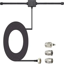 FM Radio Antenna FM F-Head Sheep Horn Antenna for Car FM TV Radio Station 75 ohms F Female Head to TV3.5 Mono
