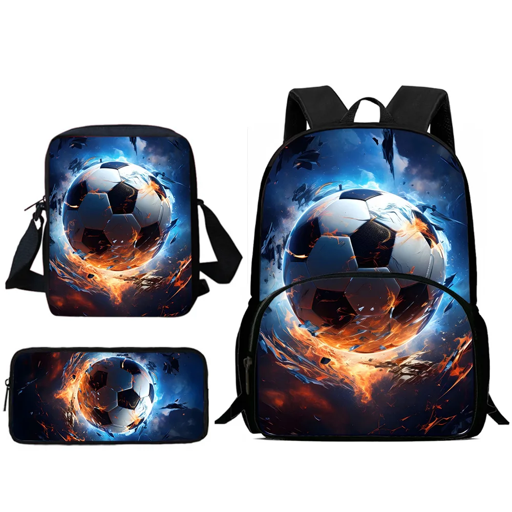 Child Hot Sports Football Backpacks Shoulder Bag Pencil Case Pupil Large Capacity School Bags for Boys Girls Best Gift