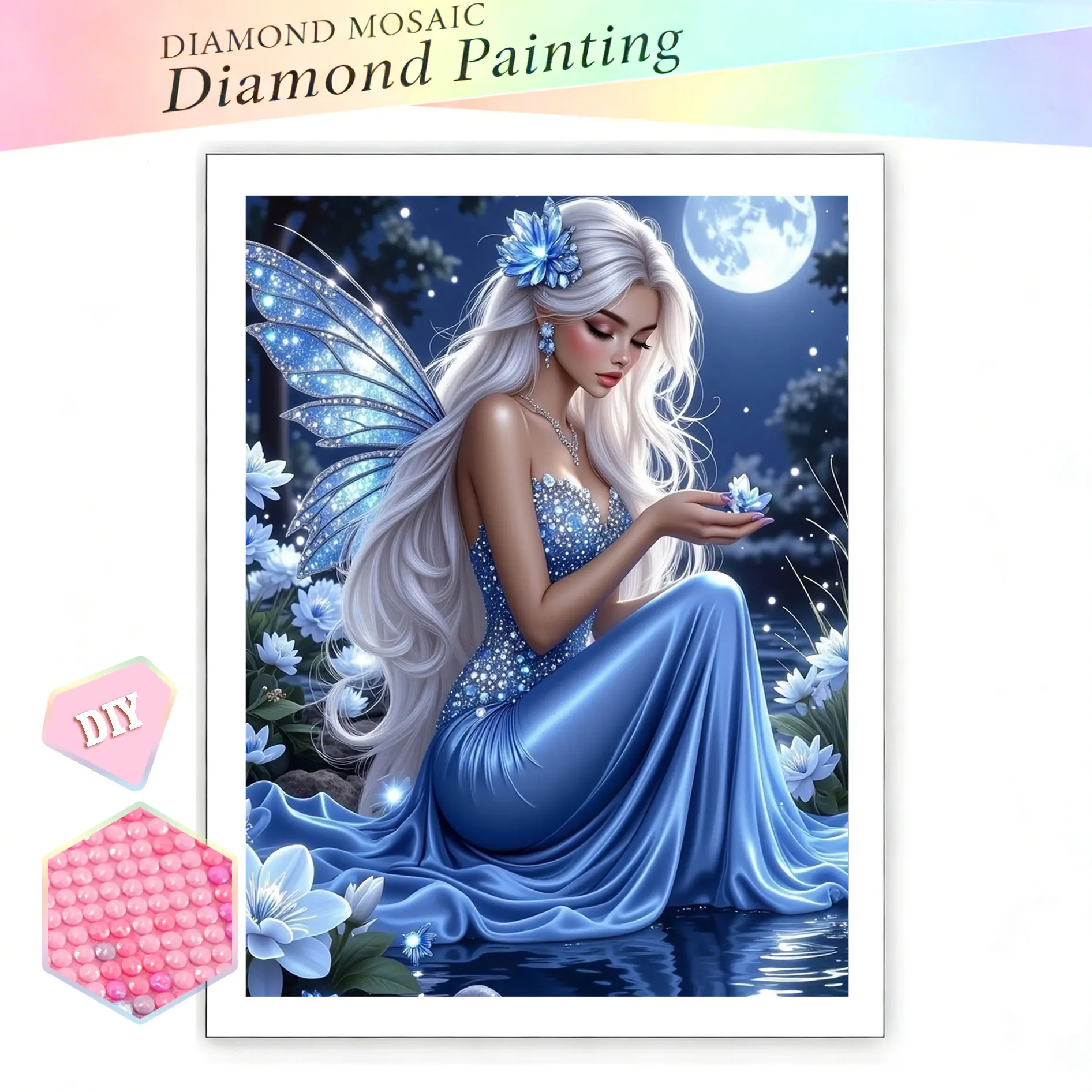 EverShine Peinture Diamant 5D DIY Papillon Fée Lune Mosaïque Diamant Portrait Paysage Nouveau 2026 Image de Strass