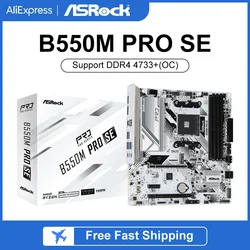 ASRock B550M PRO SE Desktop M-ATX White Motherboard B550 AMD Socket AM4 Memory DDR4 128GB PCIe4.0 M.2 SATA III USB 3.2 placa mae