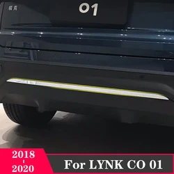 For LYNK CO 01 2018 2019 2020 Stainless Polishing Rear Bumper Garnish Strips Cover Tail Gate Trim Bezel Molding Car Styling