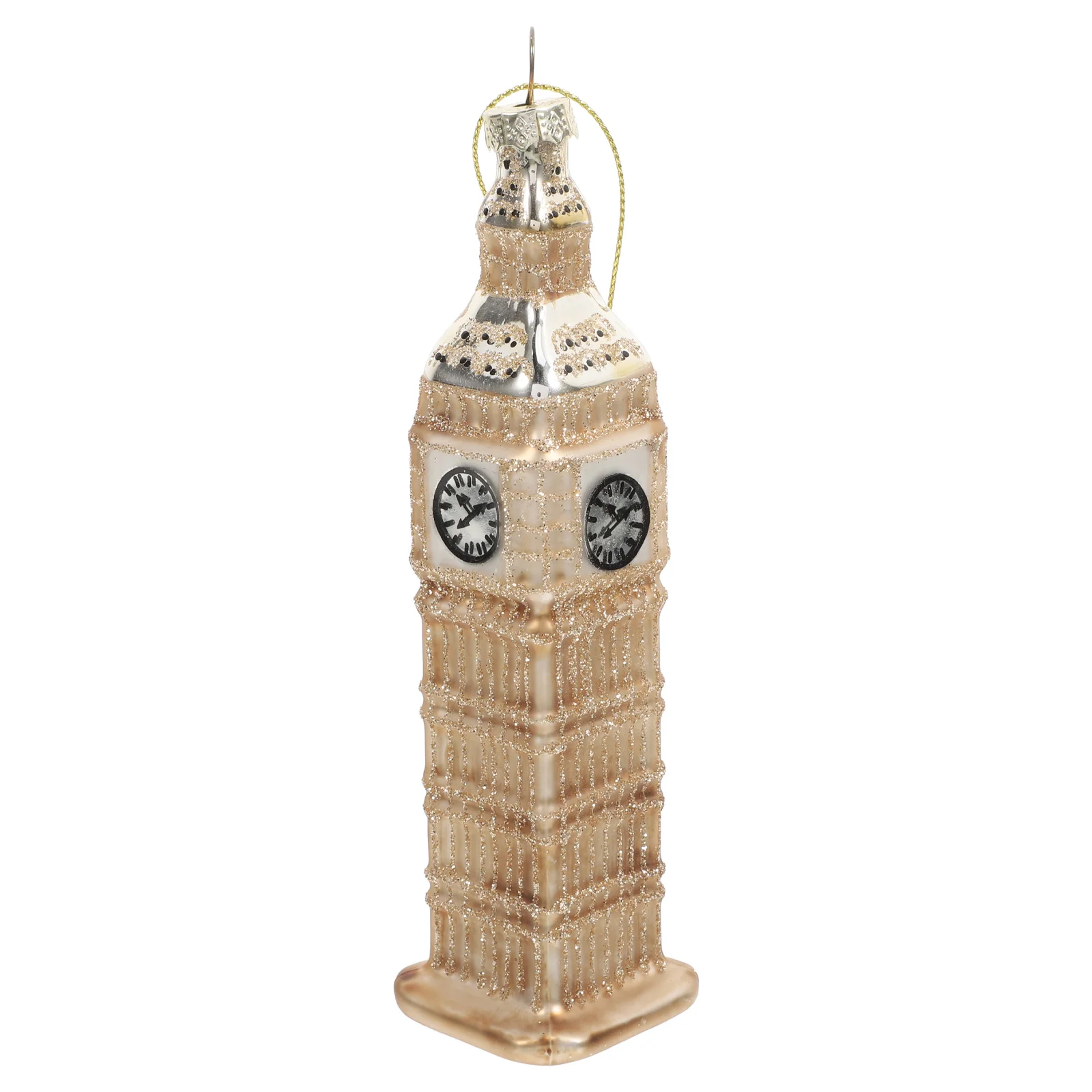 Big Ben Ornaments Clock Statue Tower Rewind Building Christmas Decor London Retro Sculpture Glass Accessories Model