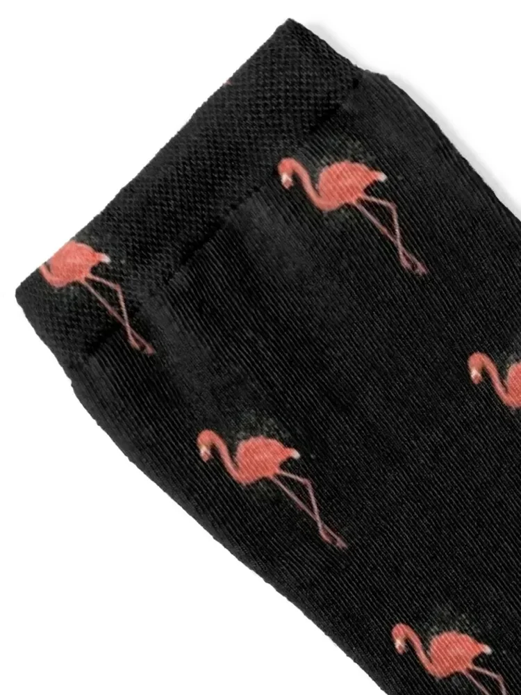 Pink Flamingo Black Socks sports stockings funny gift colored happy Man Socks Women's