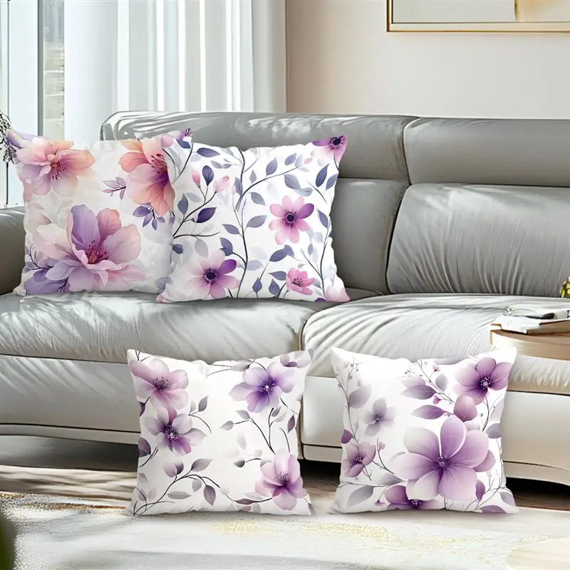 

Vintage Floral Leaves Cushions Pillowcase Printed Polyester 45x45cm Throw Pillow Cover Decorative Sofa Cushion Pillowslip Decor