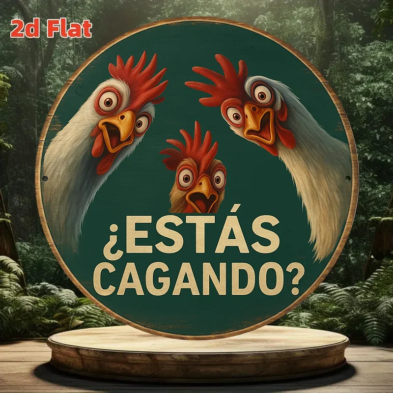 2D Flat, 1pc Funny Chicken-Themed 