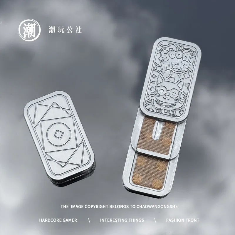 Metal EDC Magnetic Push Card Haptic Coin Mechanical Slider Pushing Plate Mini Fidget Relieve Stress Relief Toy Anti Anxiety