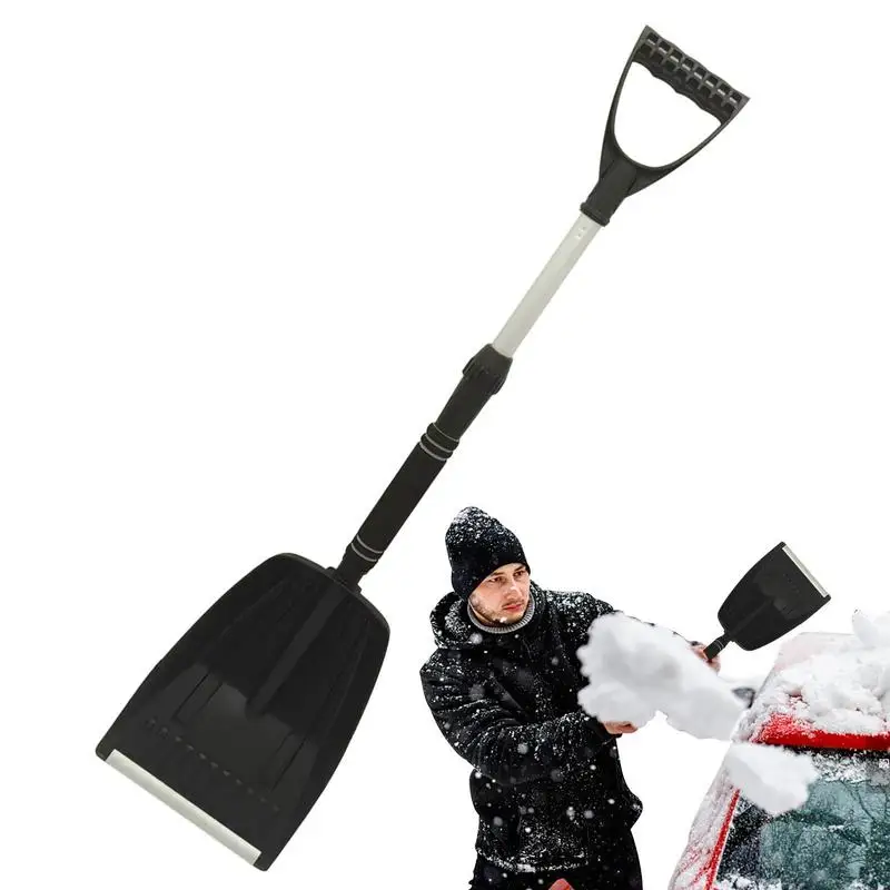 

Snow Shovel For Driveway Telescopic Light Weight Shovel For Adults Outdoor Cleaning Height Adjustable Aluminum Alloy Shovel