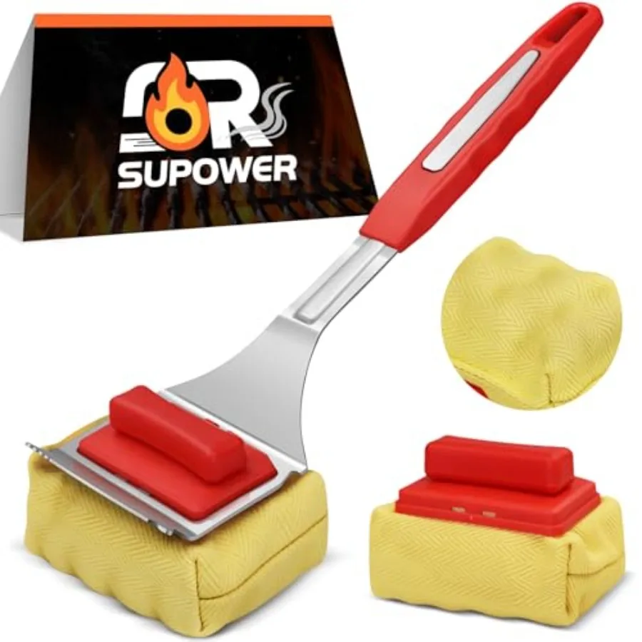 

Grill Brush Bristle Free with 2 Cleaning Brush Heads Cleaning with Steam Technology Replaceable Brush Heads Scraper Tool for St