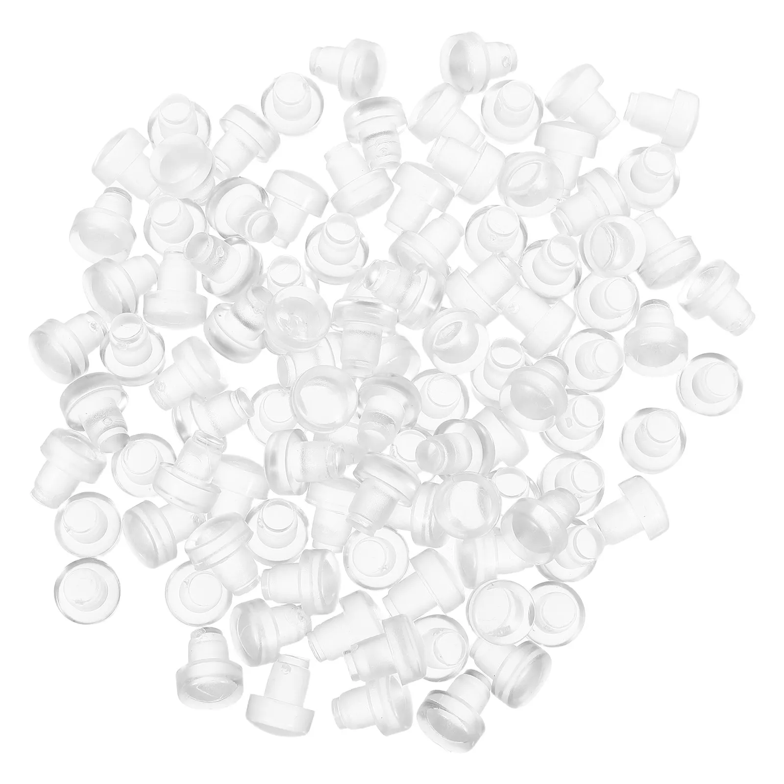 100Pcs Clear Chair Leg Caps Round Transparent Plastic Furniture Leg Protectors Non-Slip Tubing End Plugs for Tables Stools Cover