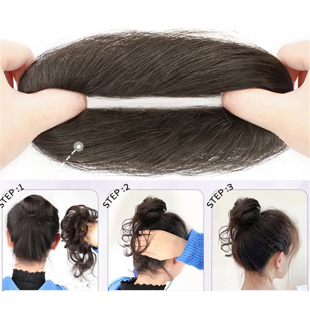 Chignon a ciambella riccia sintetica con elastici elastici Scrunchies Chignon per capelli disordinati estensioni per posticci Updo per le donne