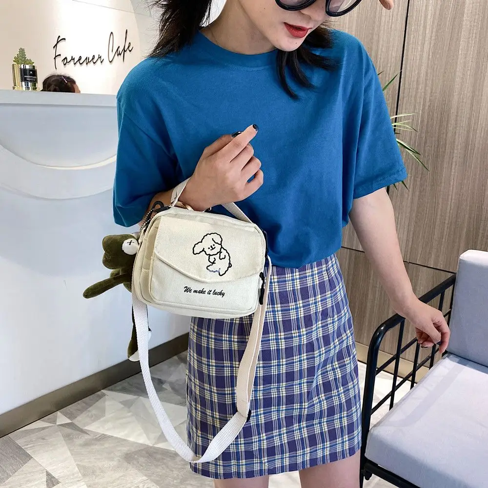 

Mini Cute Dog Ladies Totes Student Crossbody Messenger Bag Women Girls Handbag Canvas Shoulder Bag