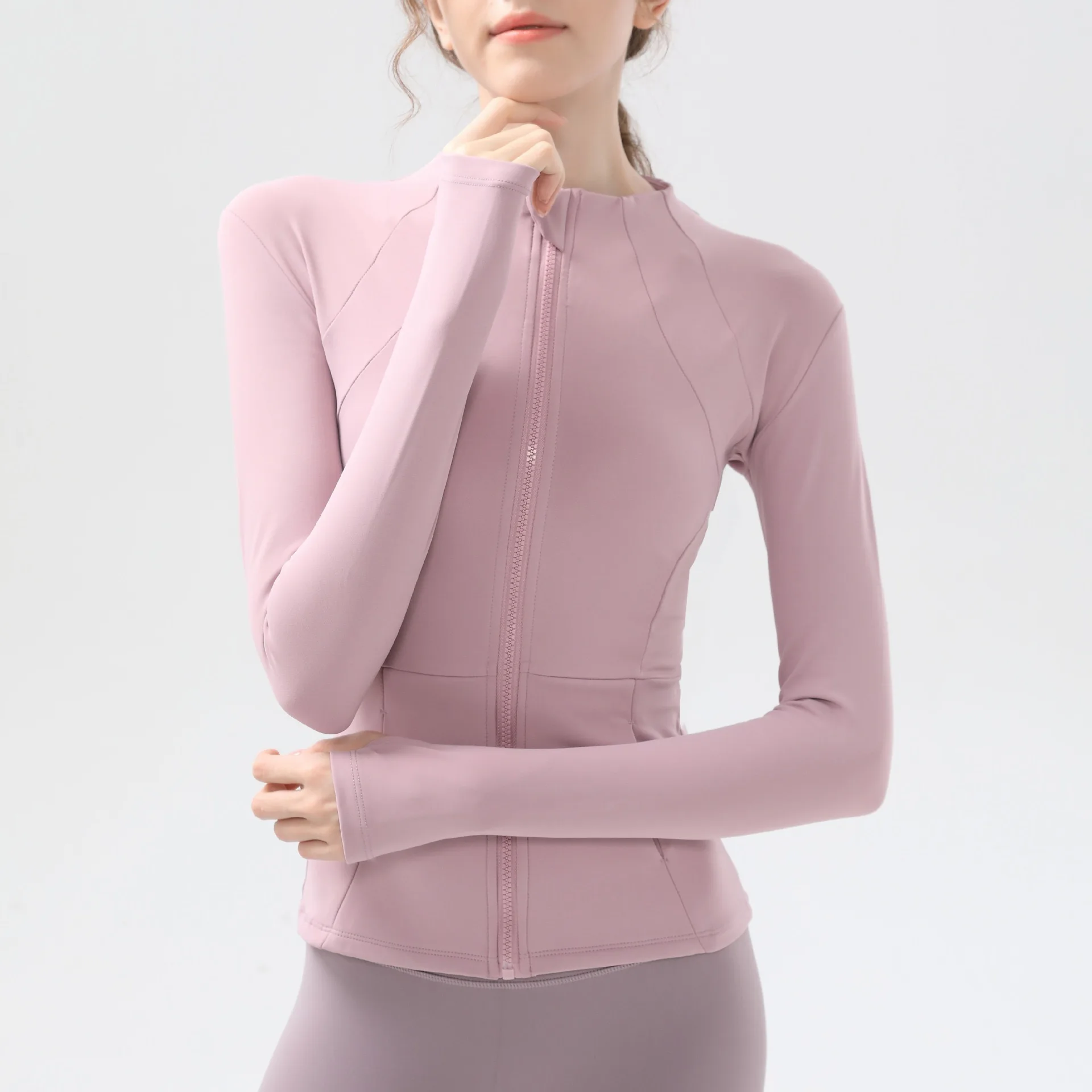 Neue Yoga-Kleidung für Frauen, Langarm-Laufjacken, Fitness-, Schlankheits-, Vielseitige Yoga-Jacken, Trainings-Sporttops, Jacken – Detail 7