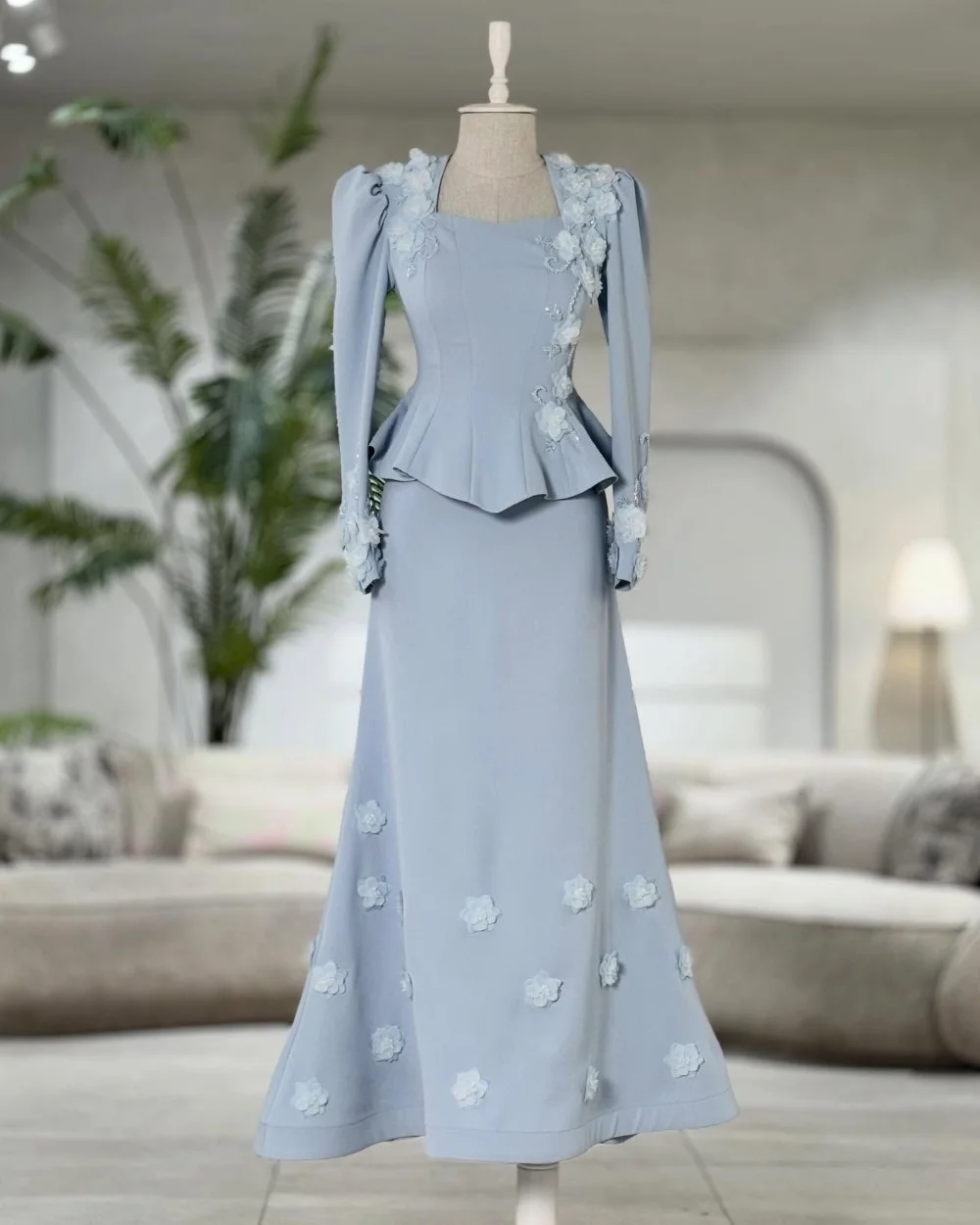 

Customized Simple Jersey Pleat Applique Mermaid Square Neck Long Prom Dresses Celebrity Exquisite High Quality