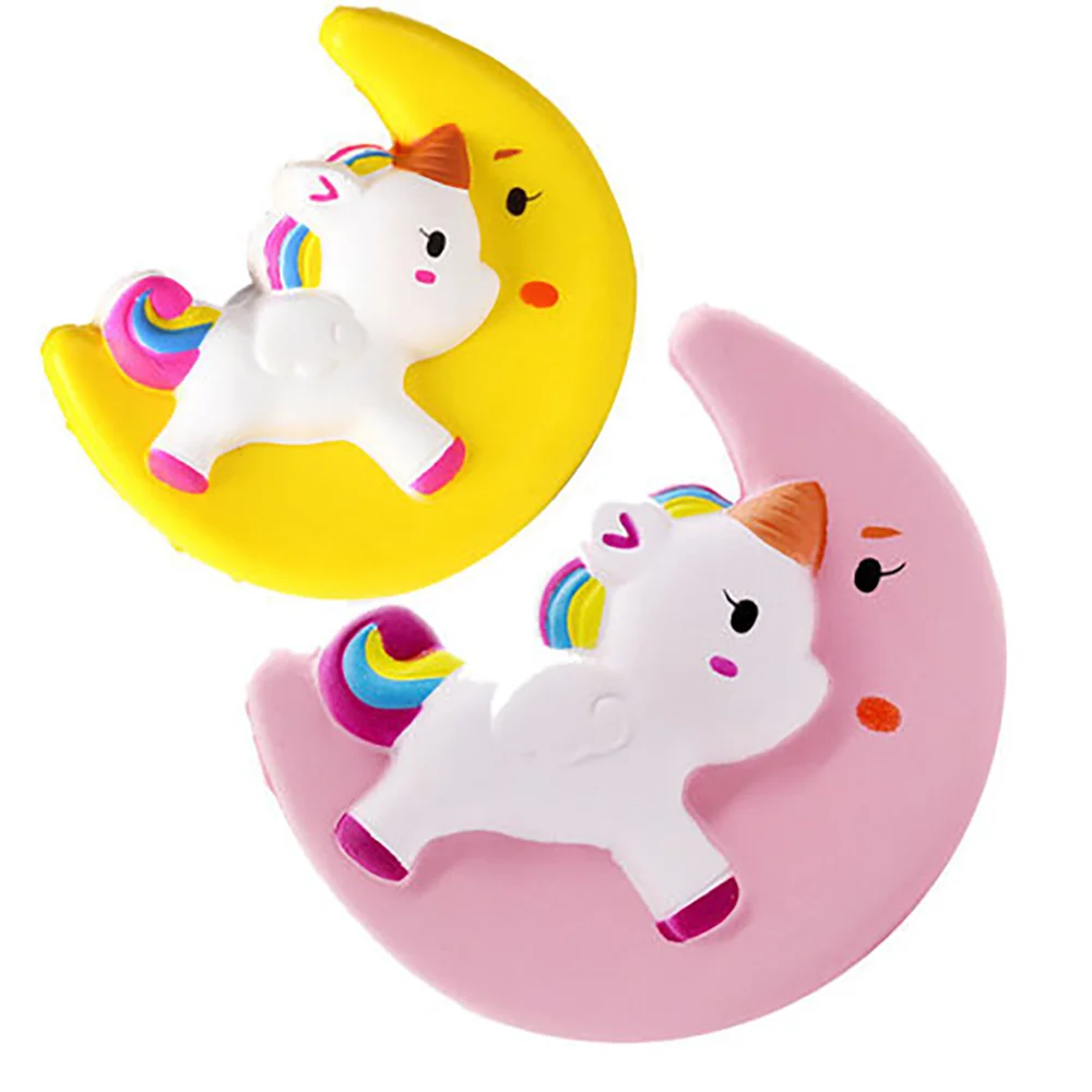 1pc Cute Kawaii Unicorn Moon Soft Pinch Relieve Office Stress and Tension Decompression Fidget Soft Daily Decoration Gift Toy.