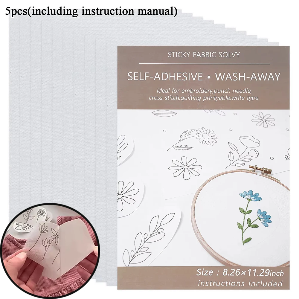 Embroidery Stabilizer Backing - 10/5Pcs Water Soluble Embroidery Stabilizer Self