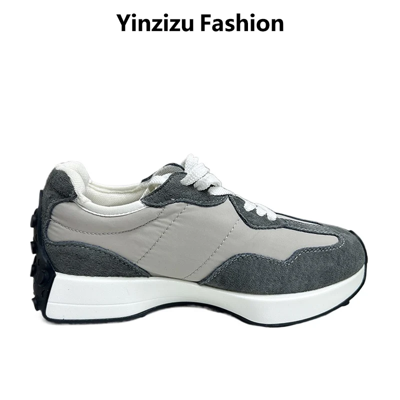 Women Sneakers 2024 Spring Summer Fashion Thick Soled Platform Shoes Genuine Leather Casual Sneakers