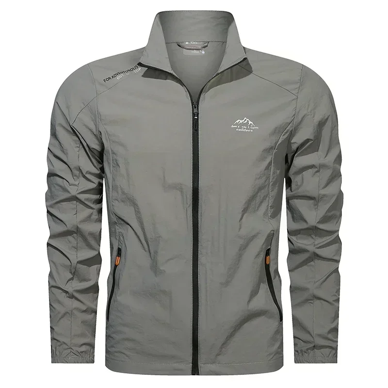 UPF100+ Heren Zomer Windjack Zakken met rits Uv-zonbescherming Jassen Ademend Ultralichte kleding Outdoor Huid Dunne jassen Kamp